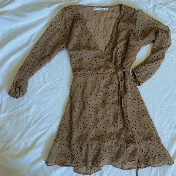 Abercrombie & Fitch | Dresses | Abercrombie And Fitch Spotted Mini Wrap  Dress Xs | Poshmark